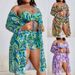 Women's Long printed blouse with drawstring bra and high waisted boxer briefs for women_voghion.com