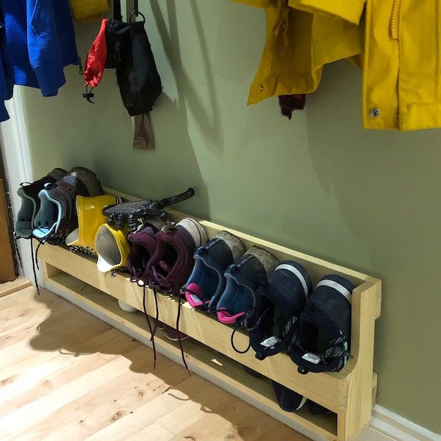 Rustic Handmade Shabby Chic Pallet Wood Floating Shoe Rack Ideal Storage_voghion.com