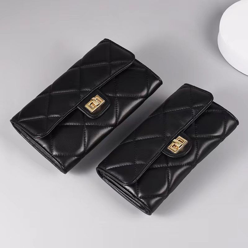 Genuine Leather Wallet, Versatile Large Diamond Chain, Sheepskin Wallet, Wallet, Small Bag, Crossbody Bag, 2022 New Trendy Mobile Phone Bag_voghion.com