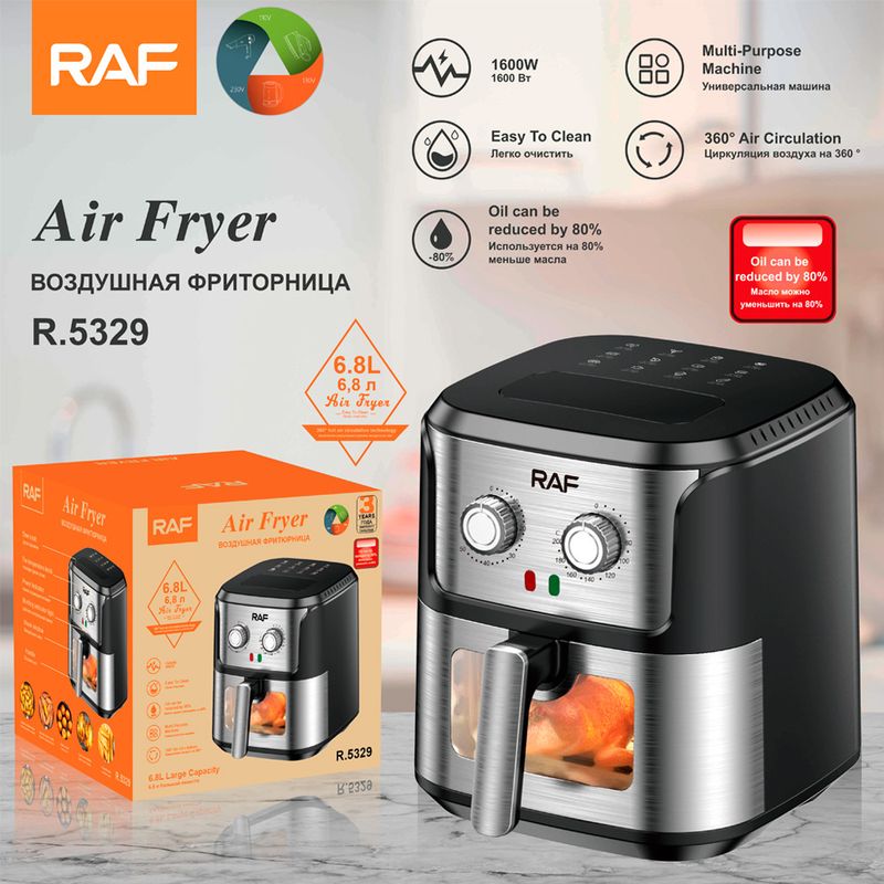 RAF EU-Standard Grenzüberschreitende Haushalts-Ölfreie Luft Multifunktionale Smart Oven Pommes Frites Elektrische Fritteuse 6,8L_voghion.com