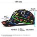 Graffiti heart-shaped printed personalized graffiti baseball cap, wide curved eave duckbill cap_voghion.com