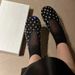 Mesh Ballet Flats - Rhinestone Embellished & Breathable (Women's Low Heel Shoes, Fashionable, Versatile For Summer)_voghion.com