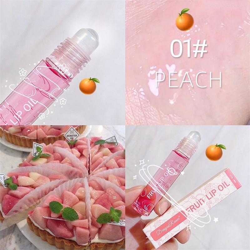 Roll-on di frutta Balsamo fresco Primer per trucco Idratante Olio trasparente trasparente Idratante a lunga durata Lip Gl_voghion.com