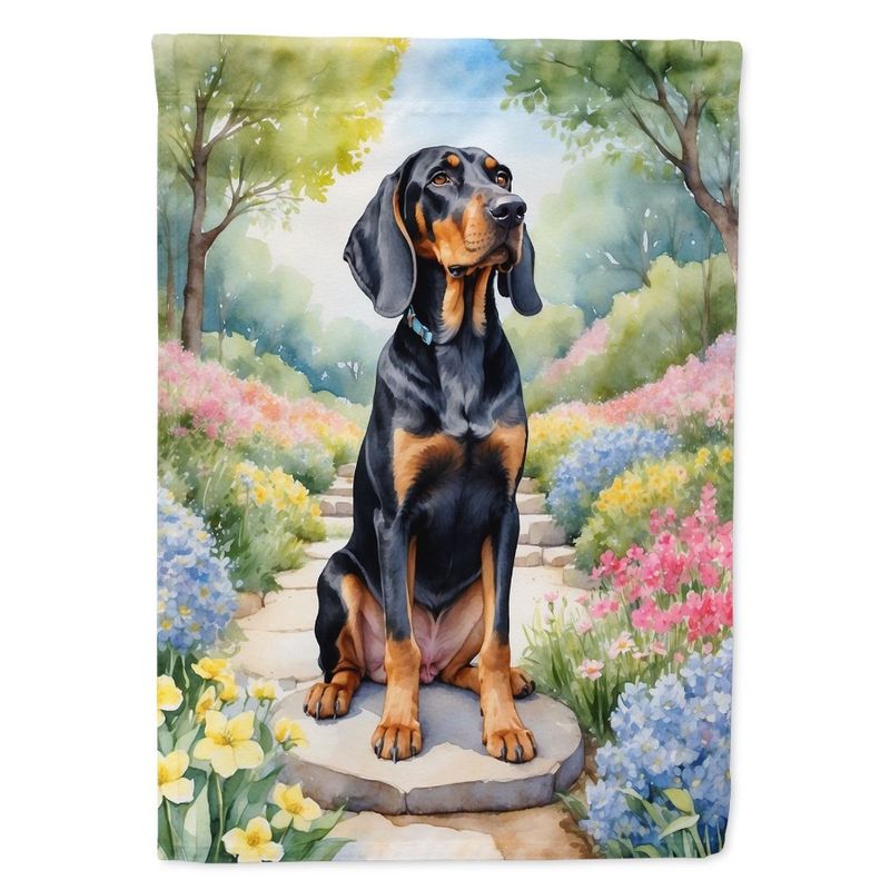 And Outside Drative Flag Yard Flag Flower Garden Path Banner Tan Mailbox Artwork Spring Yard Patio Beds Black Ga Flag Coonhound_voghion.com