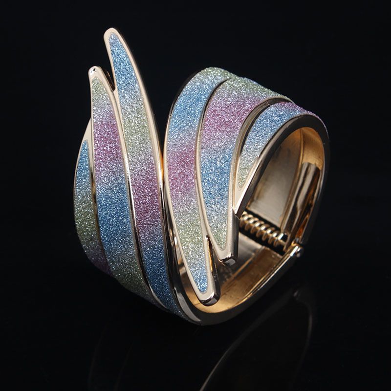 Braccialetto con ali glitterate esplosive ed esagerate, modello a più strati, con zanzariera per finestra, fibbia per tovagliolo d'albergo_voghion.com