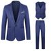 CT Business Casual Set für Herren: Dreiteiliger Anzug mit Blazer, Hose und Weste_voghion.com