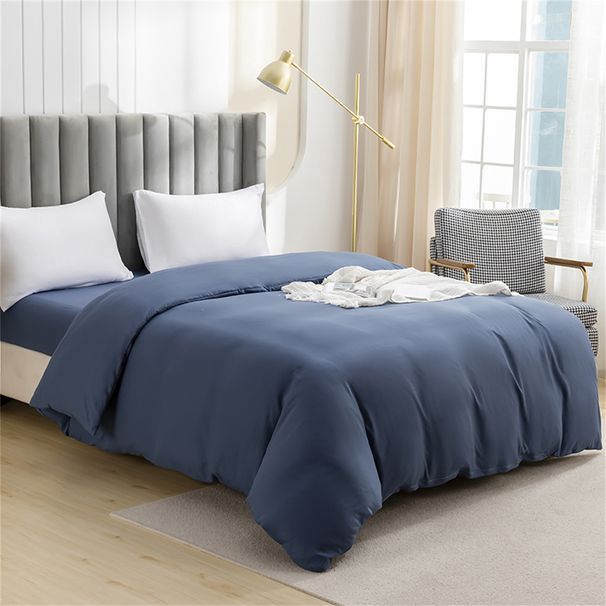 Einfarbiger Einzelprodukt-Bettbezug, Bettbezug 1PC aus weichem Polyester - gewalkte Samtstruktur_voghion.com