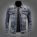 Suitable For All Seasons Style Denim For Men Spring And Autumn Turn-down Collar Jacket Biker Men's High Street Cool Top Trendy_voghion.com