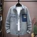 One Piece Dropshipping 2024 Spring Denim Shirt Printed Simple Jacket Youth Casual Student Jacket Well Known_voghion.com