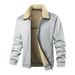 European Size Youth Turn-Down Collar Lamb Wool Suit Cardigan Jacket Graphene Men's Fleece-Lined Thickened Winter_voghion.com