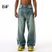 EF JEANS | 2024 New Product Foundation American High Street Gradual Change Design Loose Casual Pants Straight Jeans Tide_voghion.com