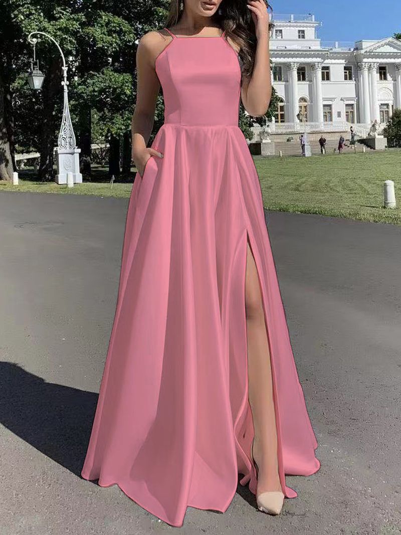 Women's Clothing Sleeveless Suspender Backless Long Skirt_voghion.com