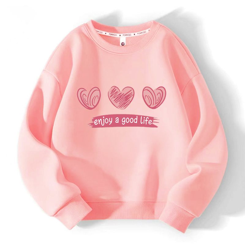 Kids' clothing Spring and autumn girl hoodie love girl blouse_voghion.com