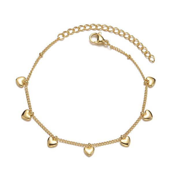 Bracciale a forma di cuore in acciaio inossidabile con catena sottile, design di nicchia per gioielli da donna, moda estiva, tutto abbinato_voghion.com