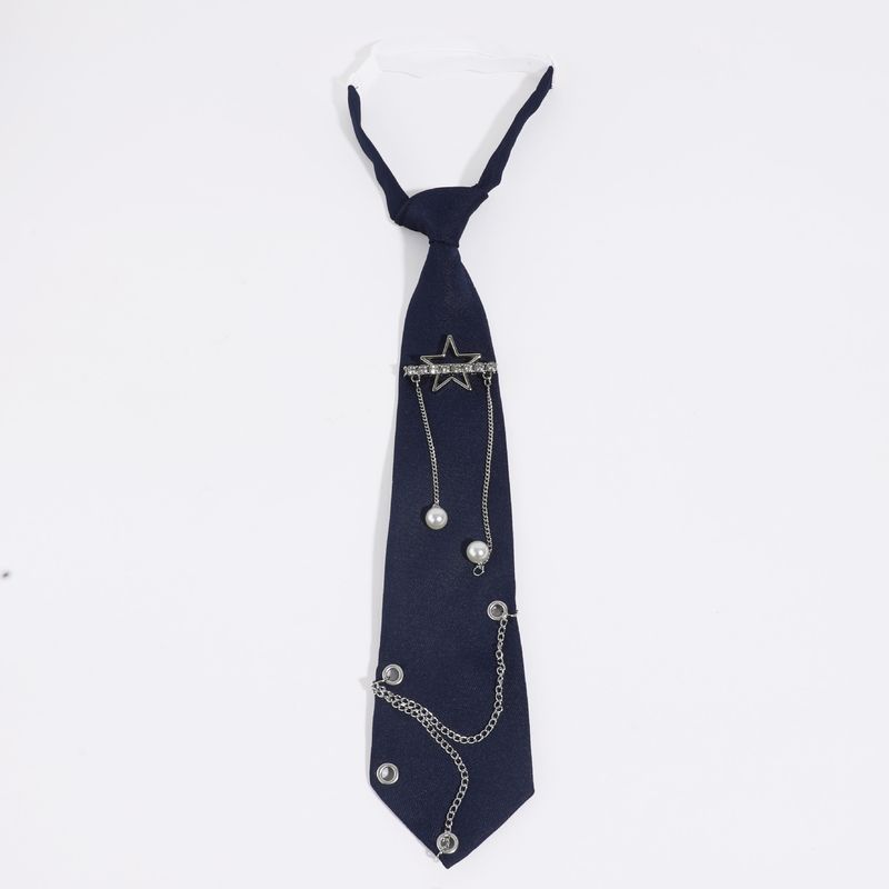 Nouvelle cravate noire sans nœud en forme de nœud papillon étoile pour femme, style décontracté, style universitaire, tendance, pour homme_voghion.com