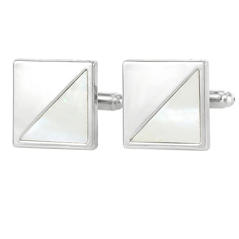 vendita calda moda semplice quadrato lega gemelli moda polsini chiodi bottoni camicia_voghion.com