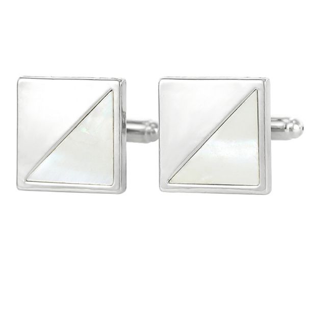 vendita calda moda semplice quadrato lega gemelli moda polsini chiodi bottoni camicia_voghion.com