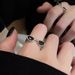 Black Sunglasses Ring For Men And Women, Niche Design With High-end Feel, Couple's Adjustable Open Finger Ring, Trendy_voghion.com