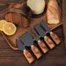 Stainless Steel Cream Acacia Wood Handle Cheese Knife 6-Piece Set With Storage Stand_voghion.com