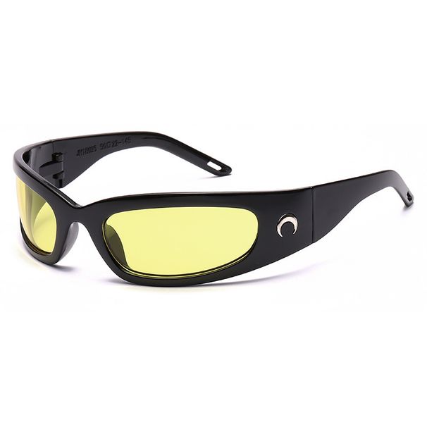 Occhiali da sole rettangolari con design a luna, unisex, per ciclismo all'aperto, hip pop punk, occhiali da sole Y2K, UV400, oculos lunette de soleil_voghion.com