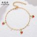 Niche Eenvoudige Kleurrijke Olie Druppel Aardbei Zirkoon Enkelbandje Nieuwe Verse Zoete Fruit Serie Titanium Stalen Voet Sieraden_voghion.com