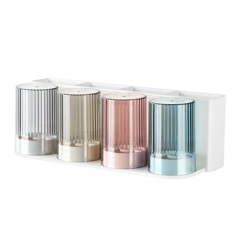 Wall-Mounted Toothbrush Holder Set With Toothpaste Squeezer – No Drill Bathroom Organizer For Toothbrush, Cup & Paste (2/3/4-Piece Options)​_voghion.com