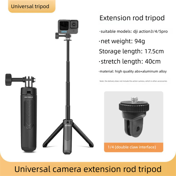Ruiji Kompatibel mit DJI Action 3/4/5 Pro Integriertes tragbares Stativ Handheld-Verlängerungsständer Selfie-Stick_voghion.com