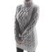 Women's Clothing sweater women's knitted sweater autumn and winter thickened two lapels retro thick line twisted dress wool_voghion.com
