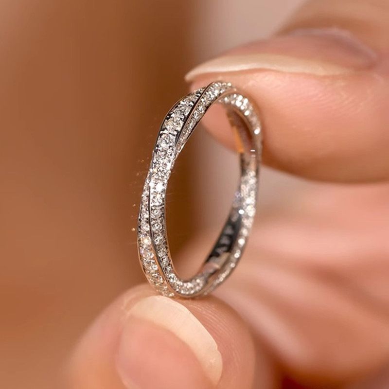 Cao Shi - Anello di fidanzamento semplice e classico con micro zirconi intarsiati, gioiello da donna_voghion.com
