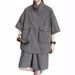 CT Cool Stylish Workwear Large Pocket And Shorts Set For Men Summer New Half-Zip Shirt Five-Point Wide-Leg Pants_voghion.com