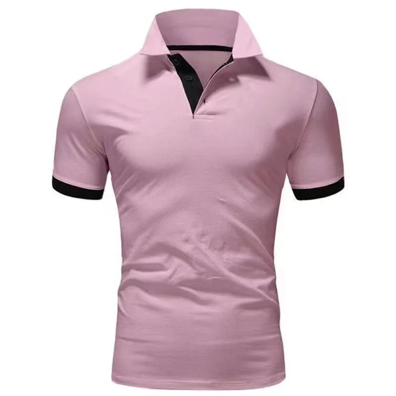 Polo da uomo a maniche corte, casual, vestibilità slim, basic, con design a rapida asciugatura e antirughe._voghion.com