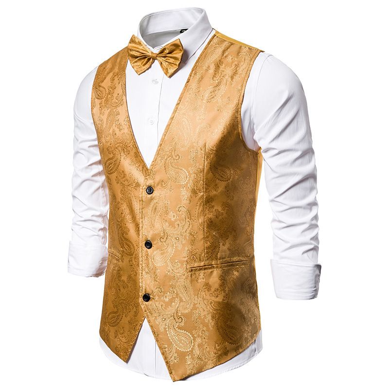 Autumn and winter new cashew flower jacquard printed casual suit vest, men's vest_voghion.com