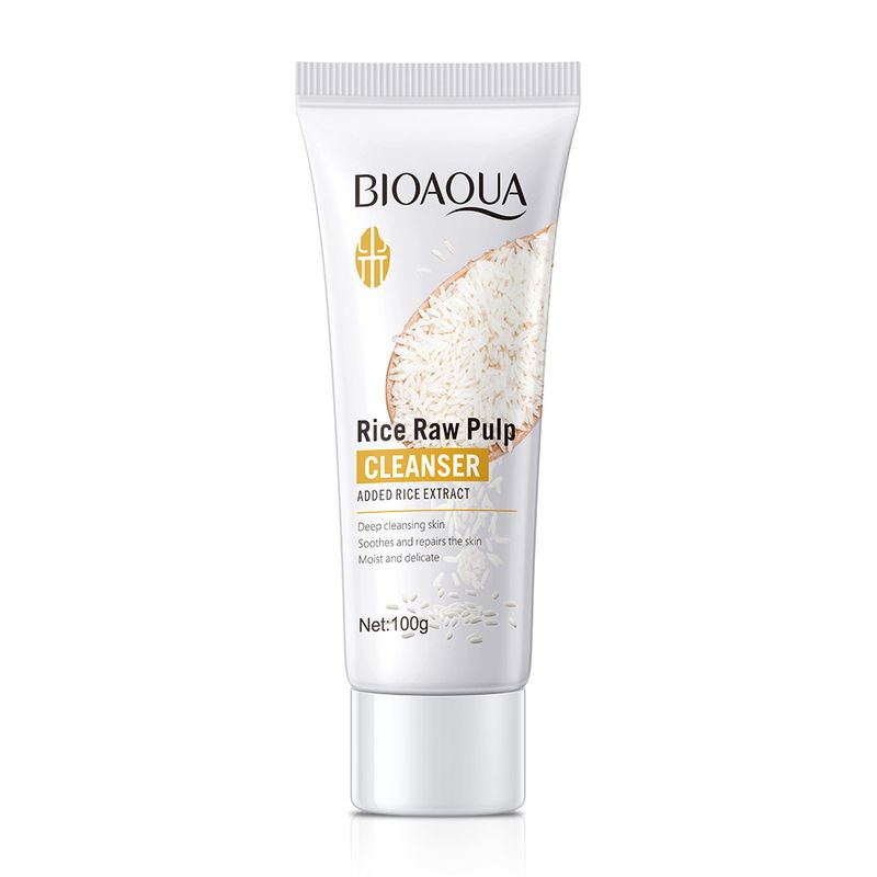 Leche limpiadora facial iluminadora y de limpieza profunda original de arroz BIOAOUA_voghion.com