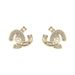 New style zircon encrusted double C small fragrant style earrings, high end, light luxury and versatile earrings for women, fashion jewelry_voghion.com