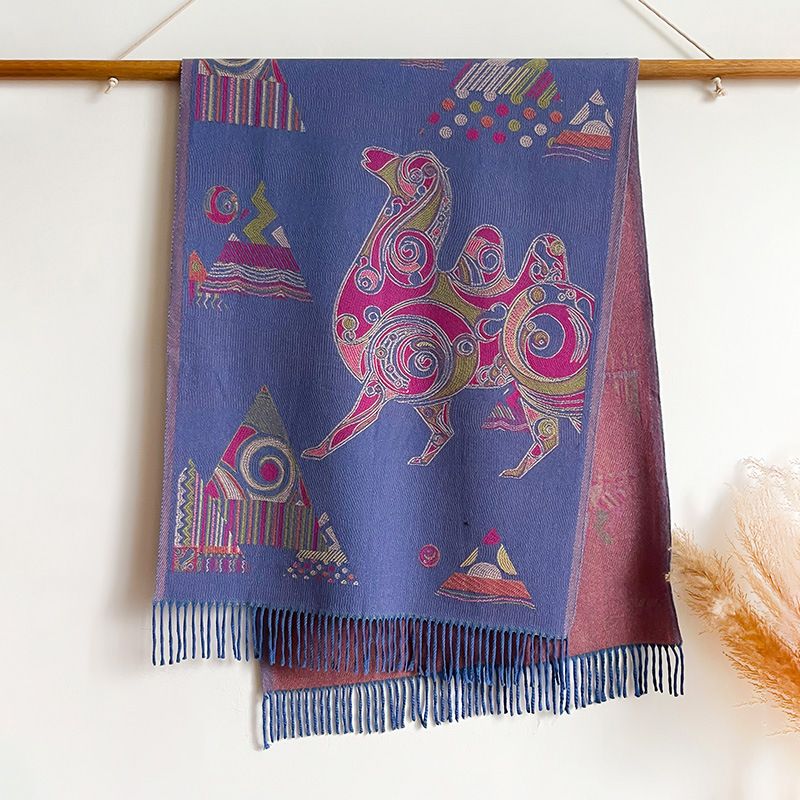 Sciarpa in cashmere autunnale e invernale, mantello scialle in stile etnico, sciarpa da donna con nappe calde dello Xinjiang ispessita_voghion.com