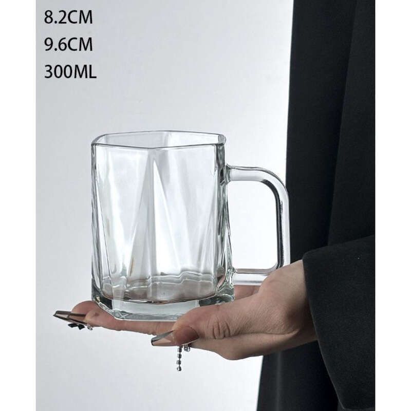 Coppia di bicchieri di vetro di alta qualità con manico, set per lavare i denti, set per collutorio semplice da bagno_voghion.com