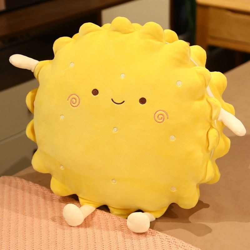 Cute Cartoon Biscuit Pillow Dual-purpose Air Conditioner, Sofa Cushion, Office Nap Blanket, Folding Car Blanket_voghion.com
