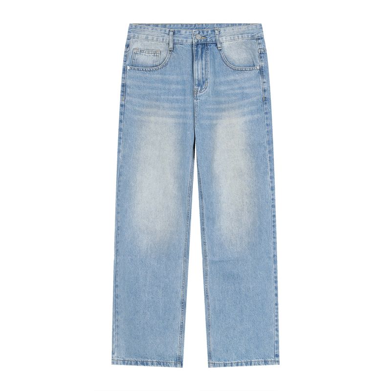 Herrenbekleidung | Neue Produkte für alle Jahreszeiten Lockere, weiße Jeans mit mittlerer Leibhöhe für Herren_voghion.com