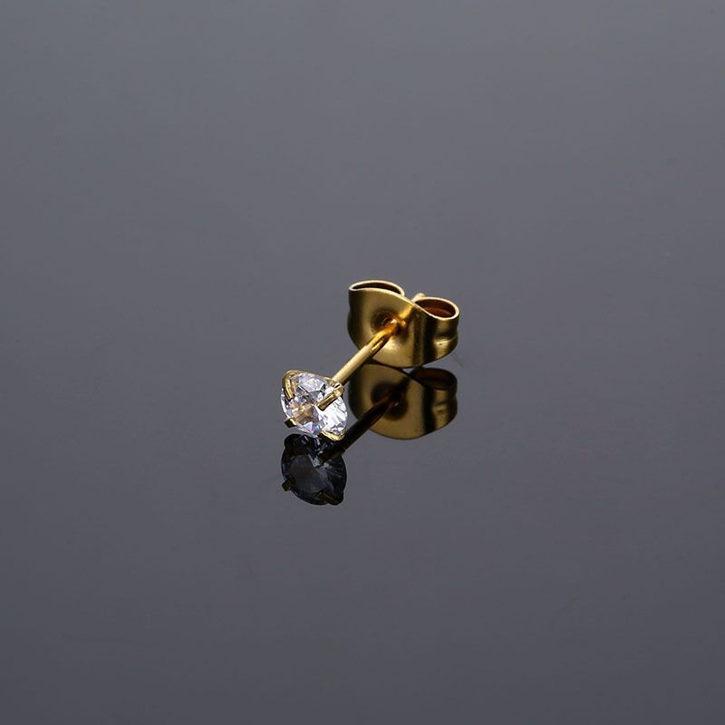 1 paio/2 pezzi orecchini a bottone in acciaio inossidabile medico con zircone e cristallo per donne/uomini gioielli per piercing alla cartilagine_voghion.com