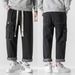 Pantaloni dritti casual da uomo, modello coreano, primavera, pantaloni elastici con coulisse, da uomo_voghion.com