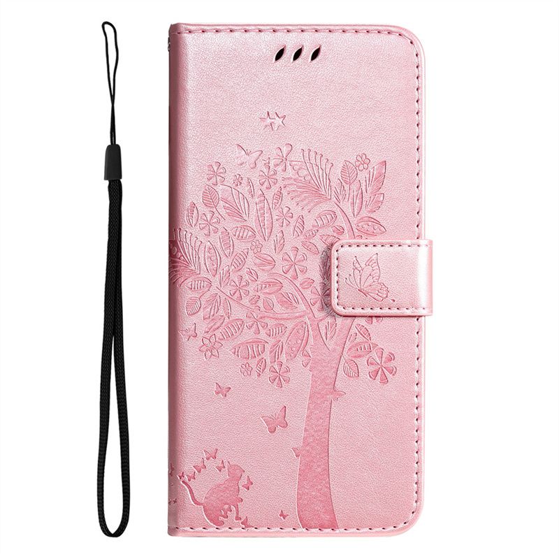 Niedliche Katzenbaum-Flip-Hülle für Coque Motorola Moto G200 Edge 20 Lite S S30 X30 G22 G31 G41 G51 G71 5G G10 G30 G9 Wallet Cov_voghion.com