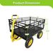 Heavy Duty Steel Garden Cart With Removable Mesh Sides To Convert Into Flatbed, Utility Metal Wagon With 2-in-1 Handle And 16 In Tires, Perfect For_voghion.com