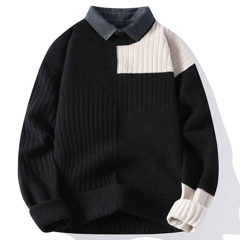 Men's Clothing 2024 NEW 【New Products】New Korean style fleece shirt collar sweater for men in autumn and winter_voghion.com