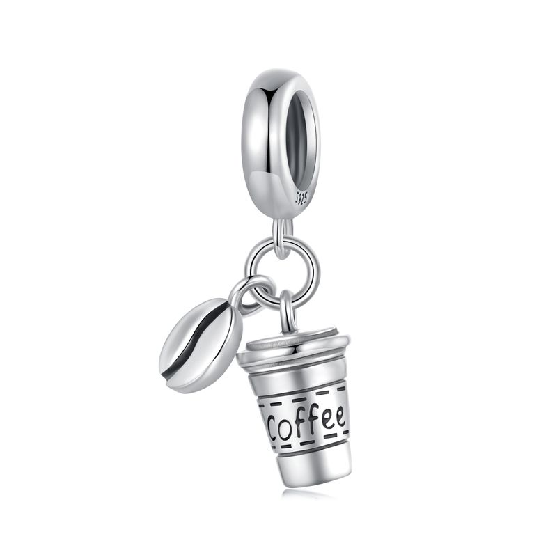 Coffee Cup Pendant Charm Sterling Silver Charm ,SCC3066_voghion.com