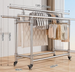 Molensige 304 Laser Full Welding Thickened Stainless Steel Telescopic Clothes Rustproof Balcony Dormitory Drying Rack_voghion.com