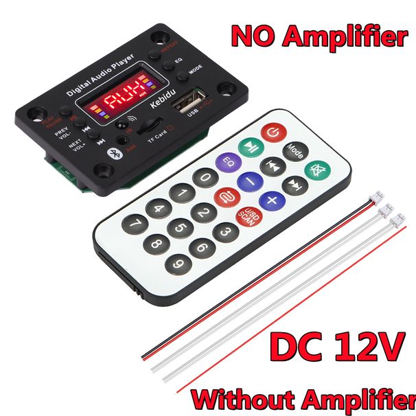 80W Bluetooth 5.0 Auto WMA Decoder Board 2*40W Verstärker USB AUX FM Radio MP3 Player Farbbildschirm mit Fernbedienung_voghion.com