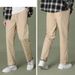 Men's Clothing Men's Casual Pants Spring and Summer Loose Trendy All Match Elastic Straight Nine Point Casual Pants Overalls_voghion.com