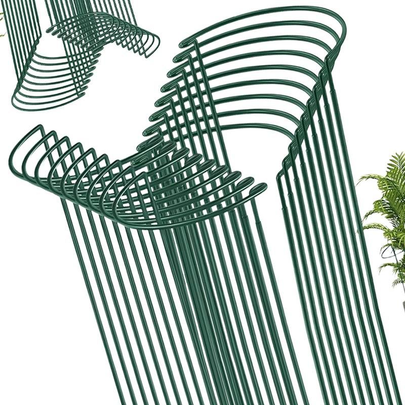 Soporte semicircular para flores, estaca para plantas, soporte para flores, poste de soporte para jardín, anillo de soporte metálico semicircular para plantas_voghion.com