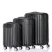 3 Pcs Suitcase Lightweight ABS Carry-on Hand Luggage 4 Spinner Wheels Trolley Case, Black_voghion.com