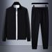 Spring Autumn Large Men's Open Shirt Sports And Leisure Set Two Piece Pants Versatile_voghion.com